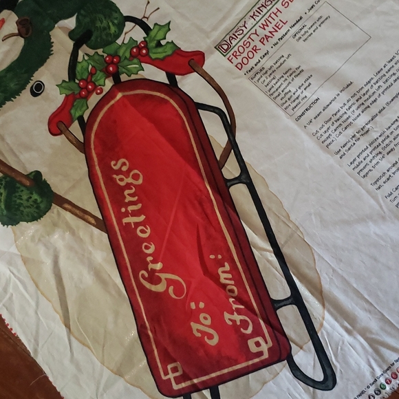 GLITZY FROSTY with Sled Door Panel Large Craft Fabric - Picture 2 of 5